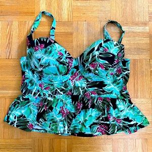 Torrid Tropical Push-Up Tankini Swim Top